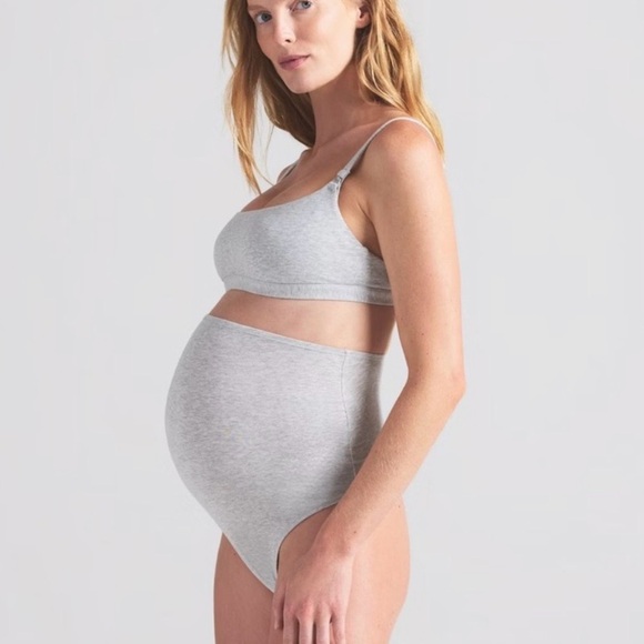 SKIMS Maternity Nursing Scoop Bralette Large Light Grey - Picture 2 of 12